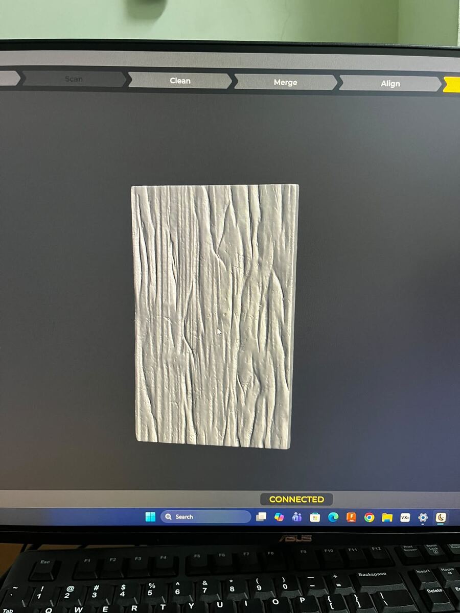 Hasil pembersihan data scan tekstur kayu